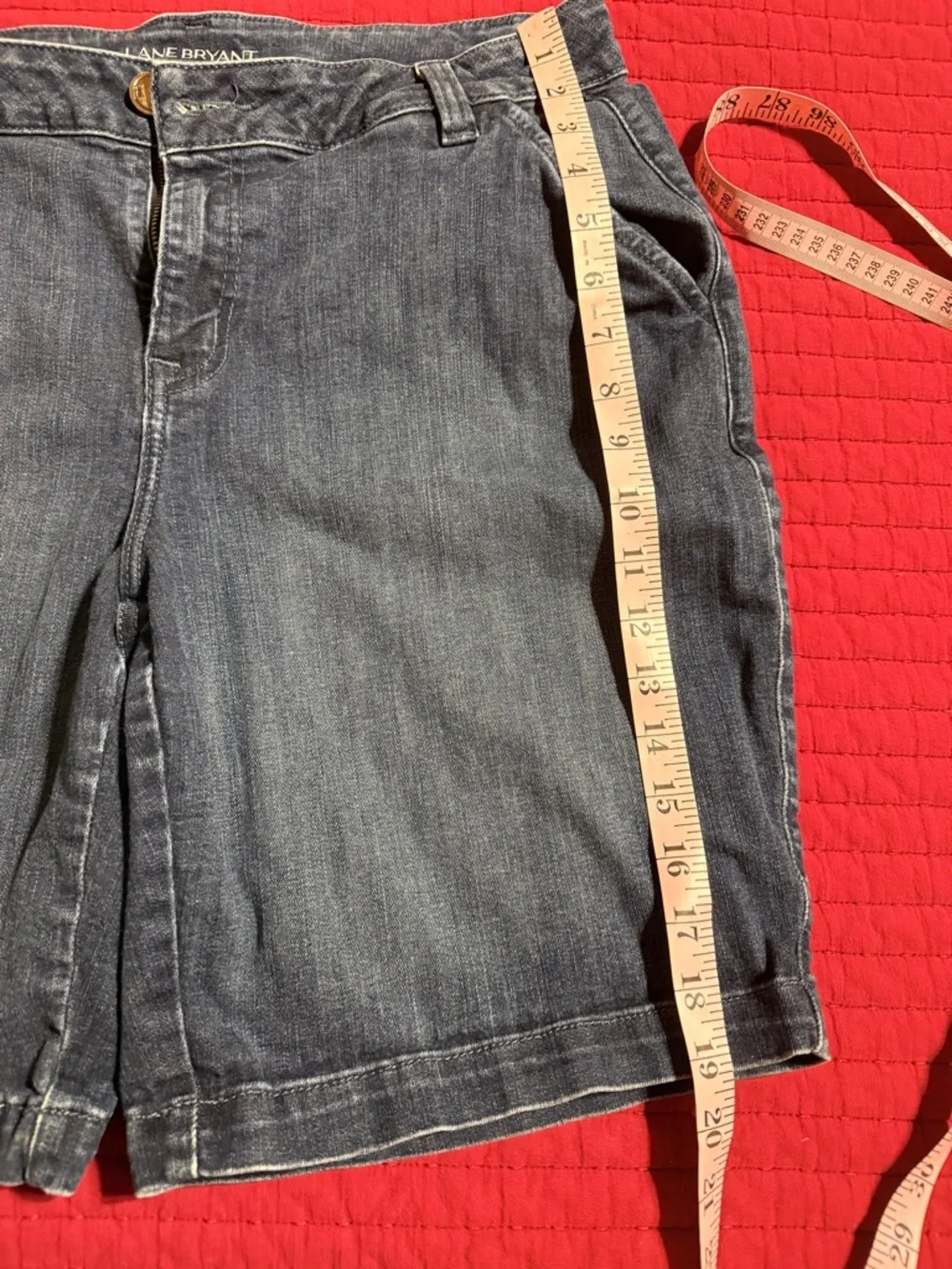 Lane Bryant Dark Blue Bermuda Denim Shorts - Picture 2 of 5